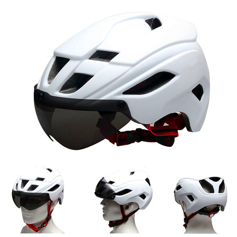 One-piece frosted goggles helmet