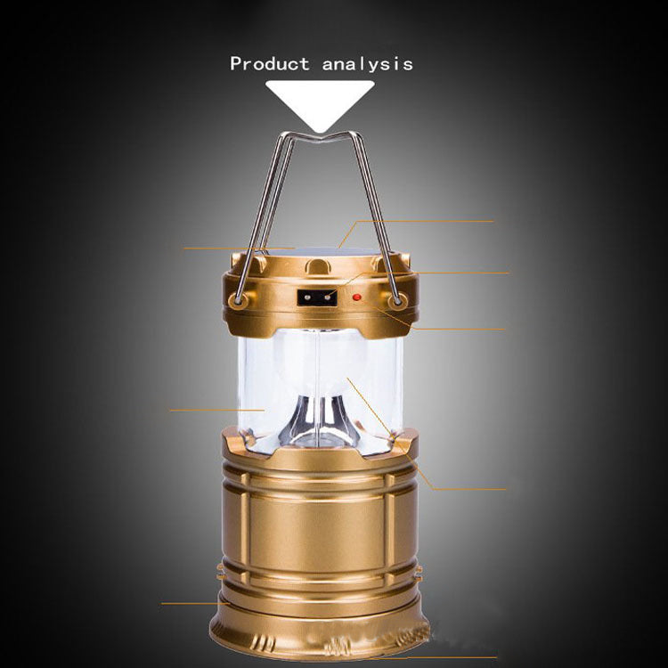new solar charging type multifunctional telescopic camping lantern