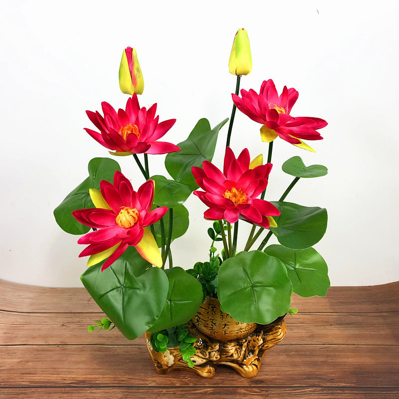 Simulated Water Lily Home Buddha Hall Decoration