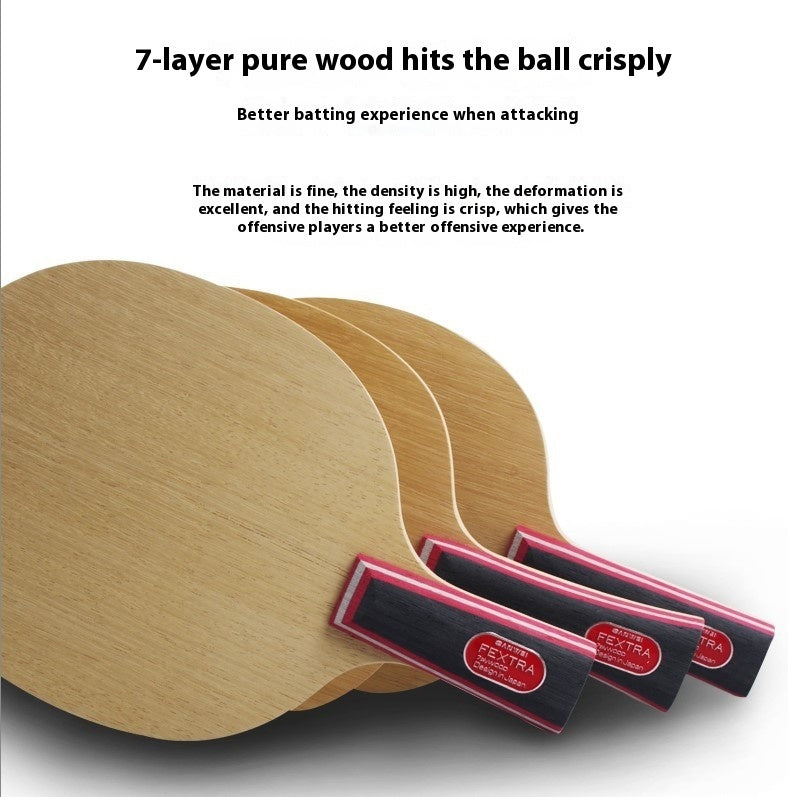 Table Tennis Racket Bottom Plate 7-layer Pure Wood Attack Type