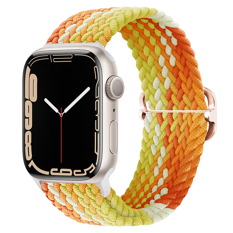 Double Loop Nylon Loop Woven Rainbow Watch Strap