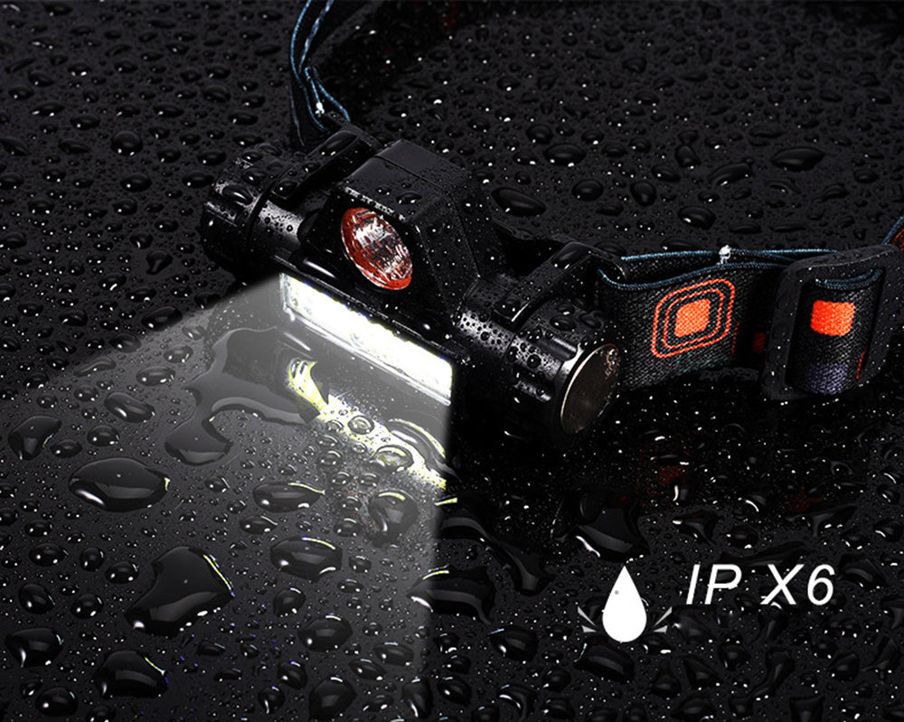 Waterproof LED headlamp COB work light.