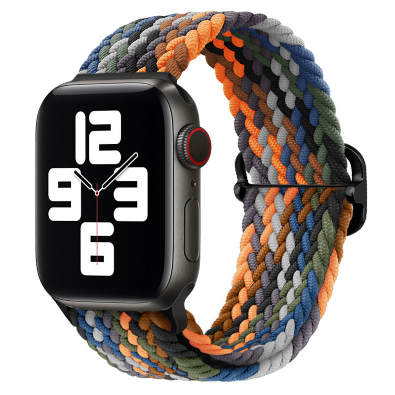 Double Loop Nylon Loop Woven Rainbow Watch Strap