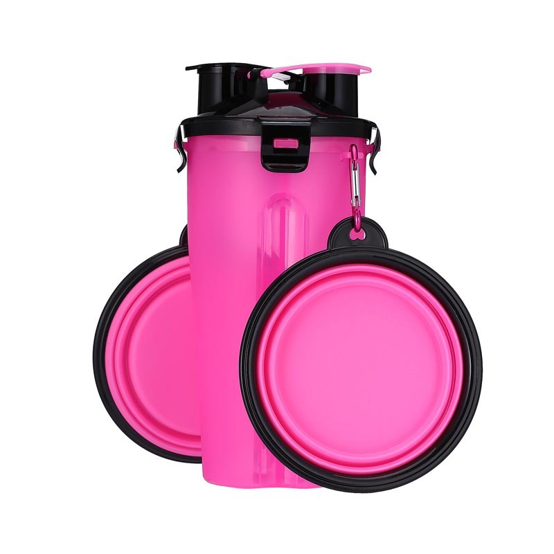 2 In 1Pet Water Bottle Silicone Bowl