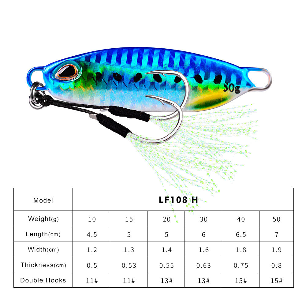 10-color Slow-rolling Iron Plate Fishing Lure Simulation Fake Bait Fishing Gear