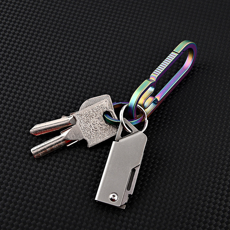 D2 Steel Folding Camping Knife Keychain