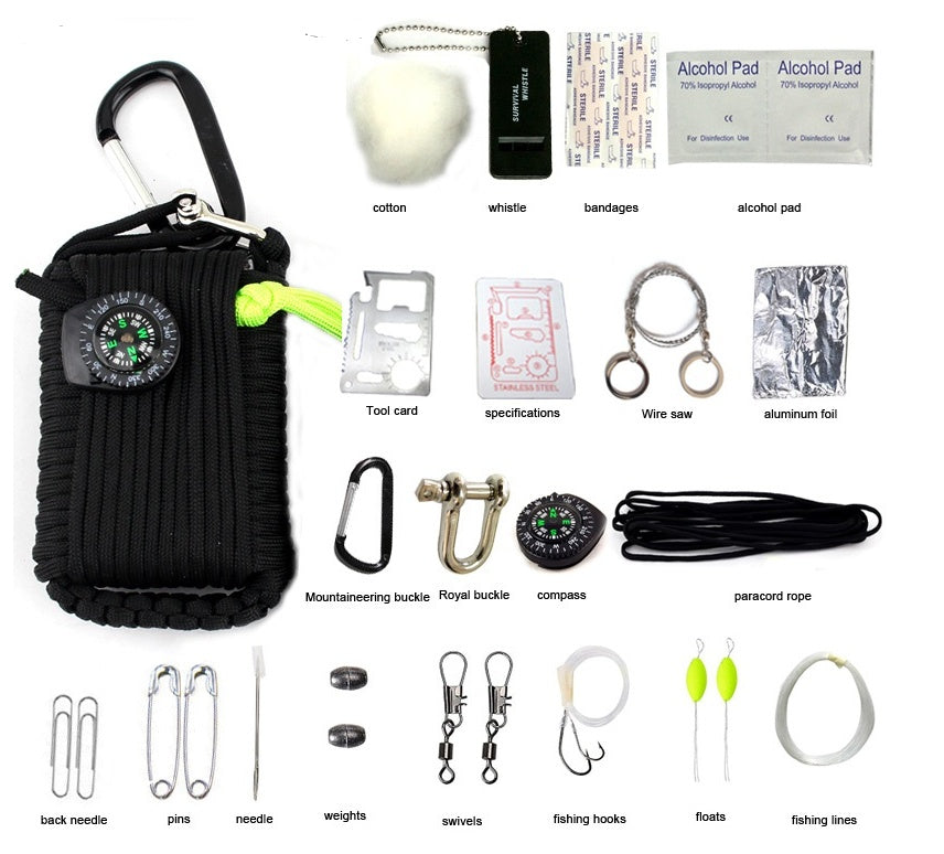 Camping bag climbing umbrella rope equipment kit