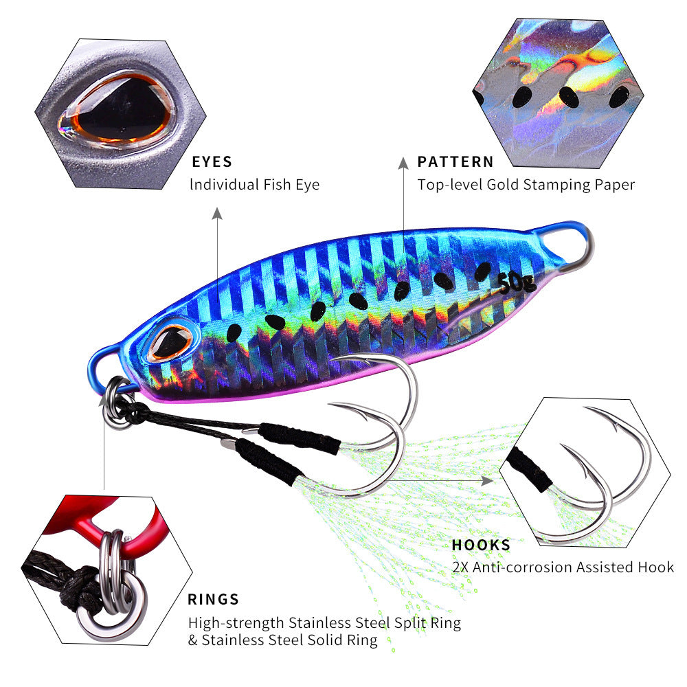 10-color Slow-rolling Iron Plate Fishing Lure Simulation Fake Bait Fishing Gear