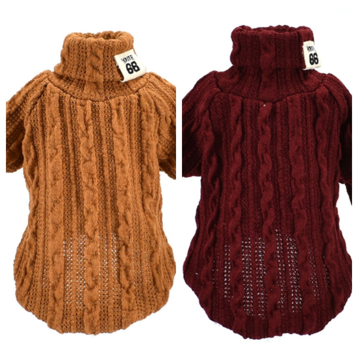 Dog Sweater Turtleneck Solid Color Dogs Clothes