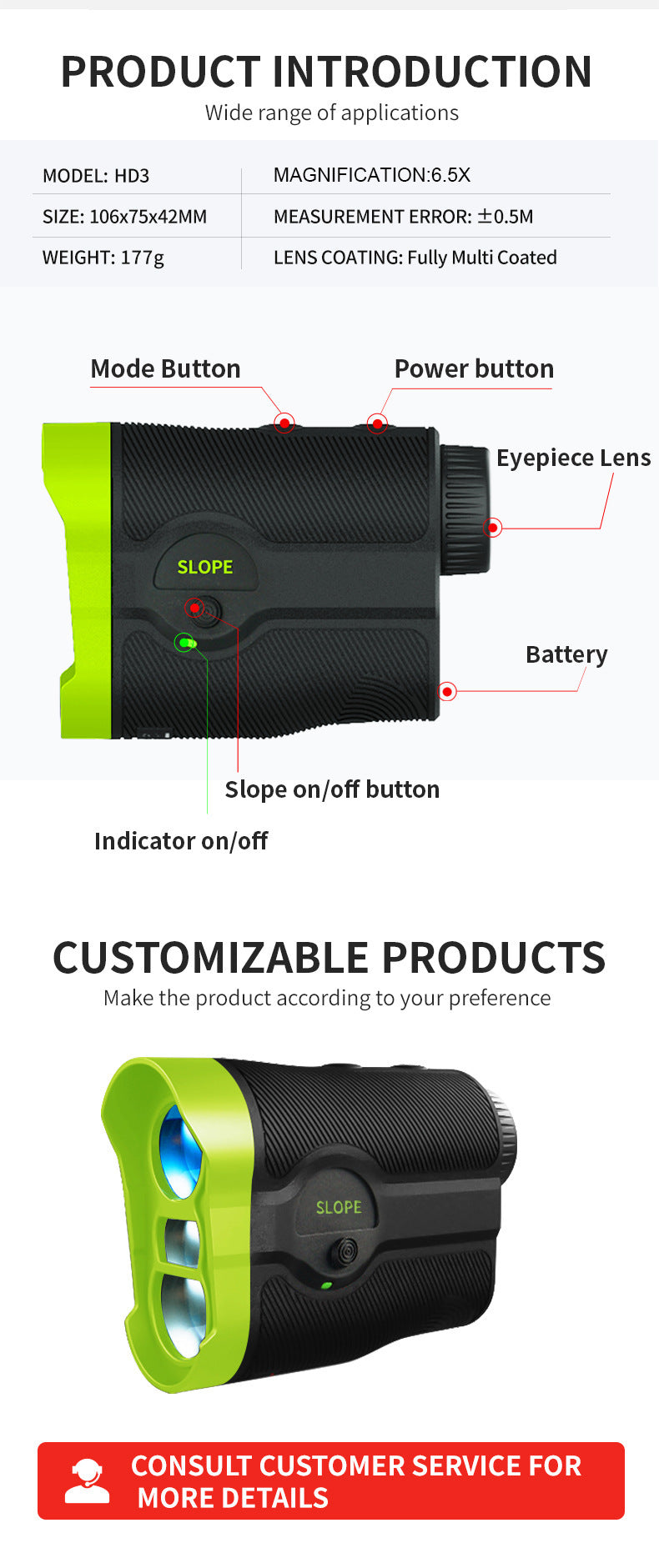 Laser Rangefinder Telescope Outdoor