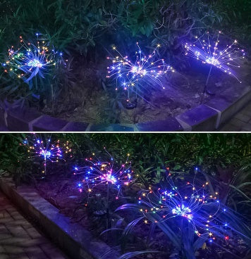 New Ground Plug Solar Fireworks Light LED