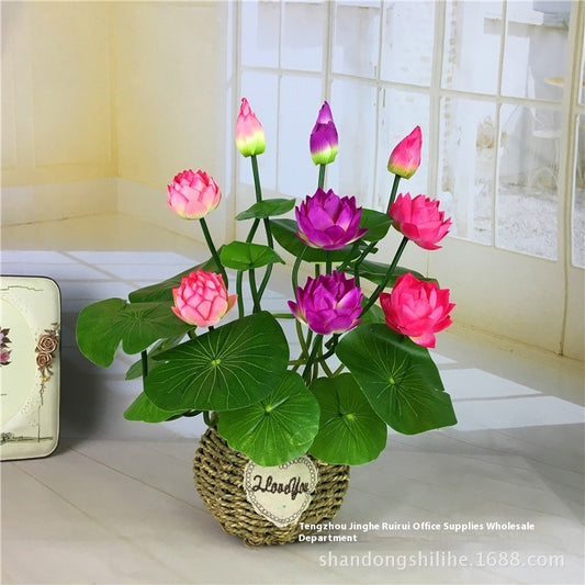 Simulated Water Lily Home Buddha Hall Decoration