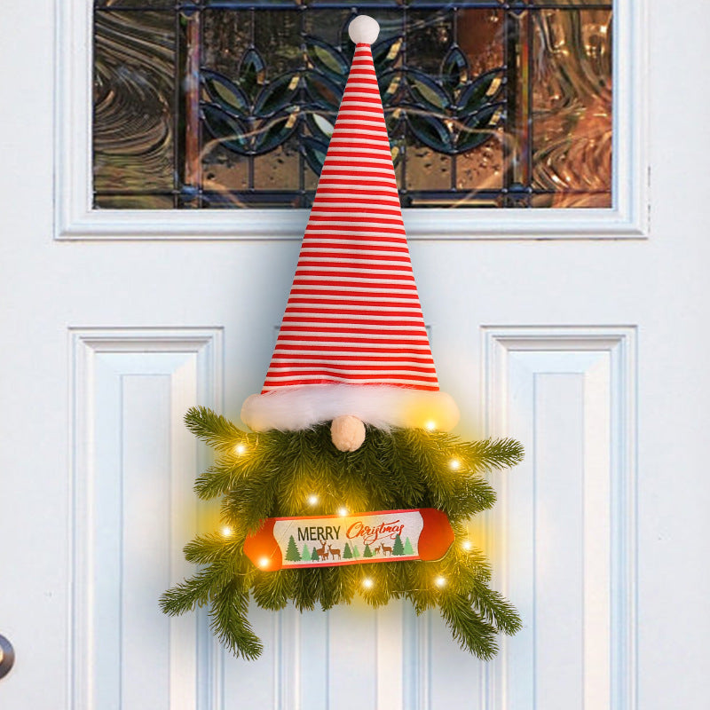 Glowing Christmas Wreath Upside Down Tree Stripes A Tall Hat