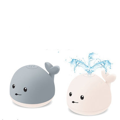 Baby Cute Cartoon Whale Floating Spraying Water Bath Toys With Light LED