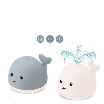 Baby Cute Cartoon Whale Floating Spraying Water Bath Toys With Light LED