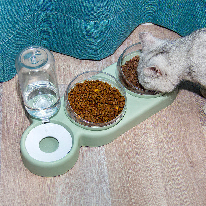 Pet Cat Bowl Automatic Feeder Dog Cat Food Bowl With Water Fountain Double Bowl