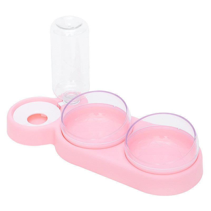 Pet Cat Bowl Automatic Feeder Dog Cat Food Bowl With Water Fountain Double Bowl
