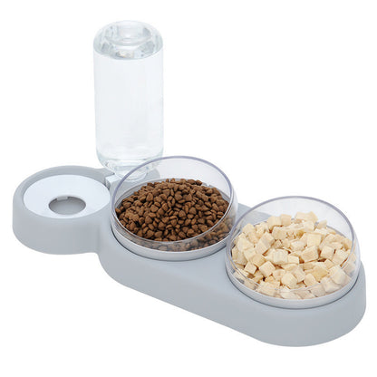 Pet Cat Bowl Automatic Feeder Dog Cat Food Bowl With Water Fountain Double Bowl