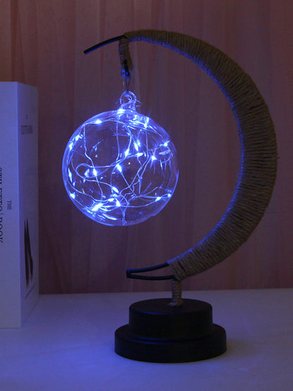 Led Lamp Stars Moon Night Light Rattan Ball Christmas