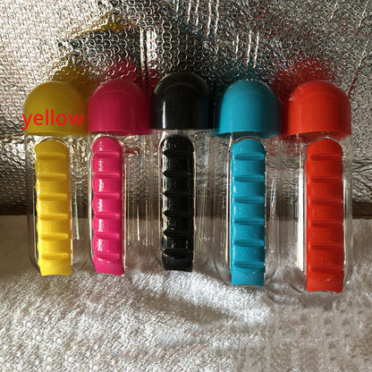 Water Bottle With Pillbox Plastic