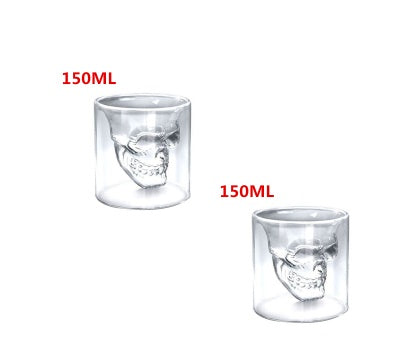 Skull Skull Double Transparent Glass