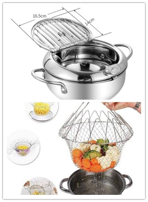 Stainless Steel Telescopic Folding Basket Frying