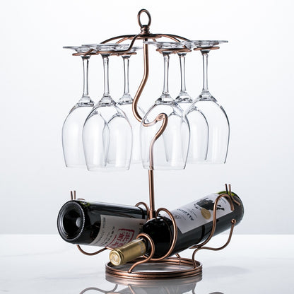 Upside down wine glass rack decoration