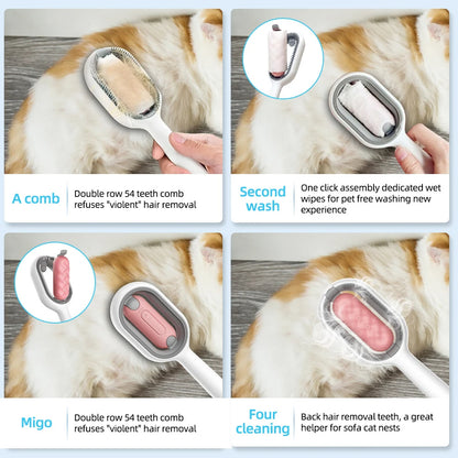 Cat Hair Brush With Water, Sticky Brush For Cats, 4 In-1