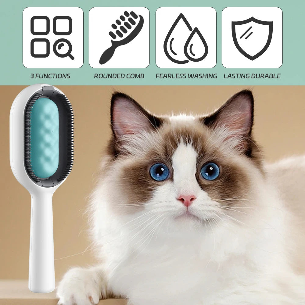 Cat Hair Brush With Water, Sticky Brush For Cats, 4 In-1