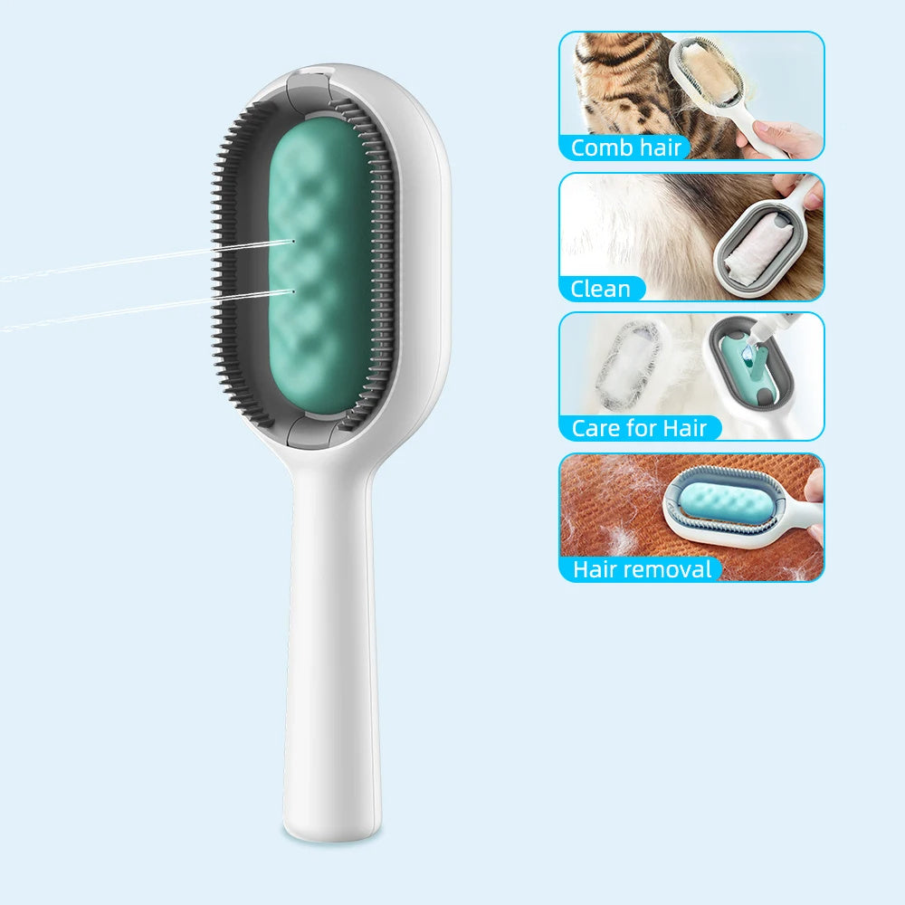 Cat Hair Brush With Water, Sticky Brush For Cats, 4 In-1