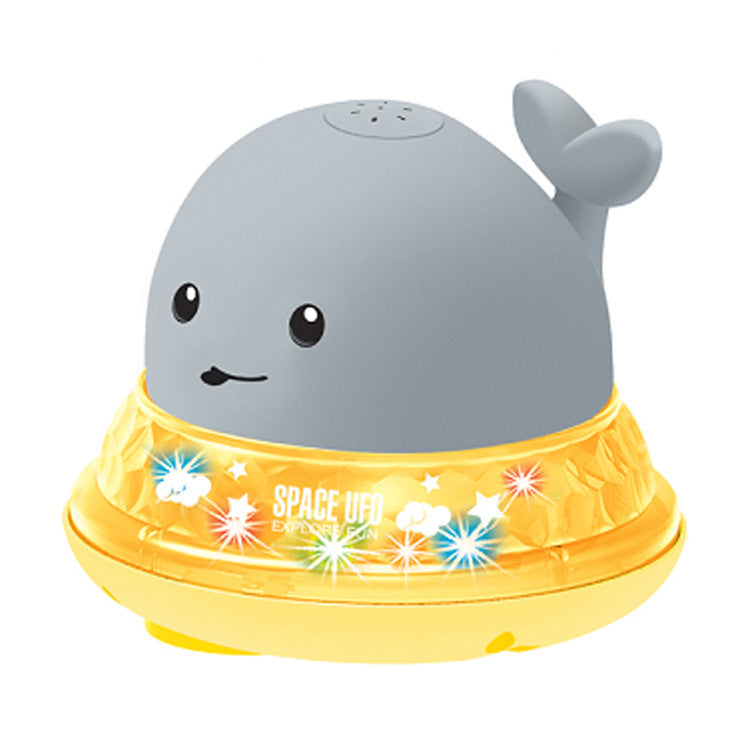 Baby Cute Cartoon Whale Floating Spraying Water Bath Toys With Light LED