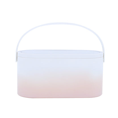 Portable Led Desk Storage Cosmetic Mirror Organizer Box With Light