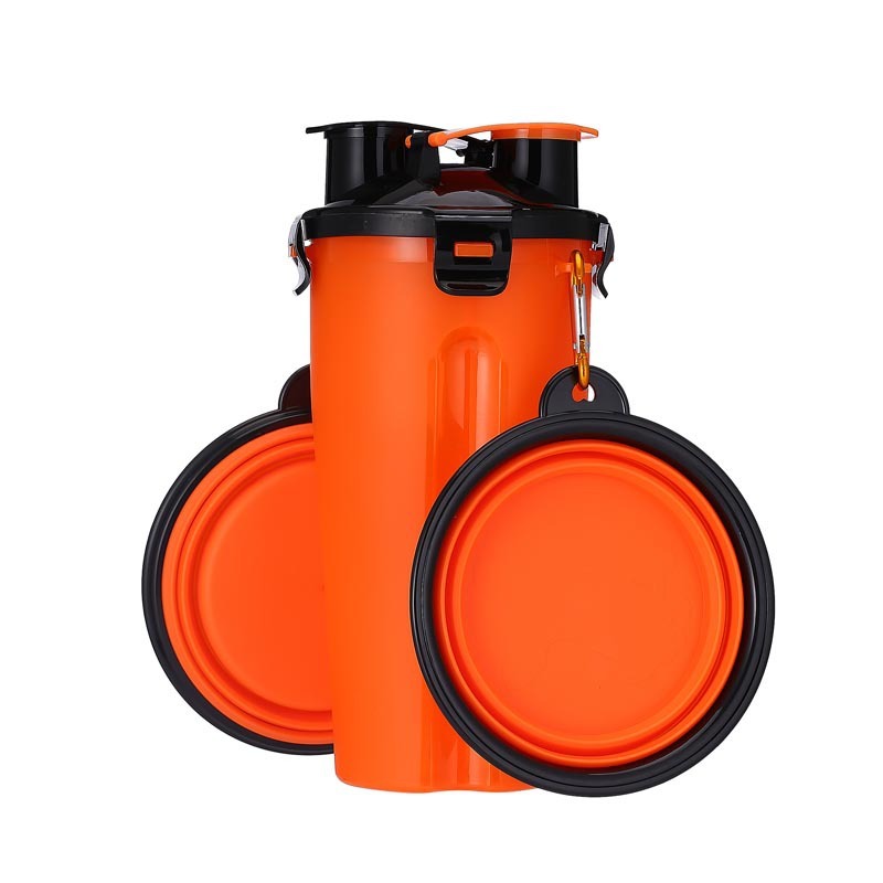 2 In 1Pet Water Bottle Silicone Bowl