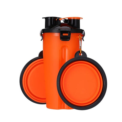2 In 1Pet Water Bottle Silicone Bowl