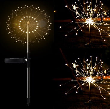 New Ground Plug Solar Fireworks Light LED