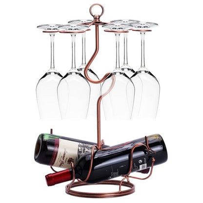 Upside down wine glass rack decoration