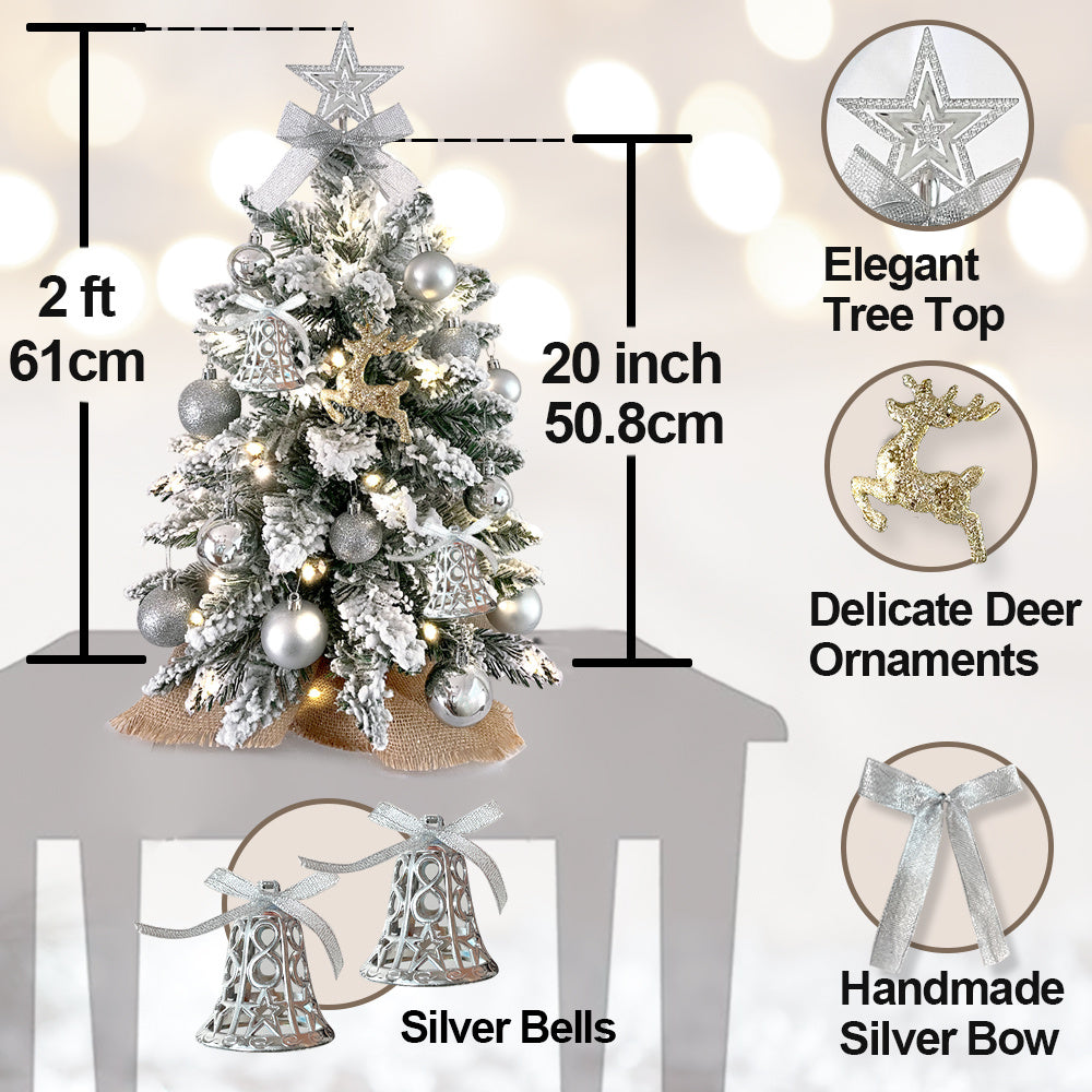 2ft Mini Christmas Tree With Light Woodland