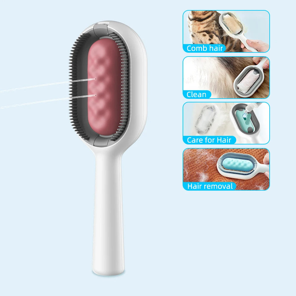 Cat Hair Brush With Water, Sticky Brush For Cats, 4 In-1