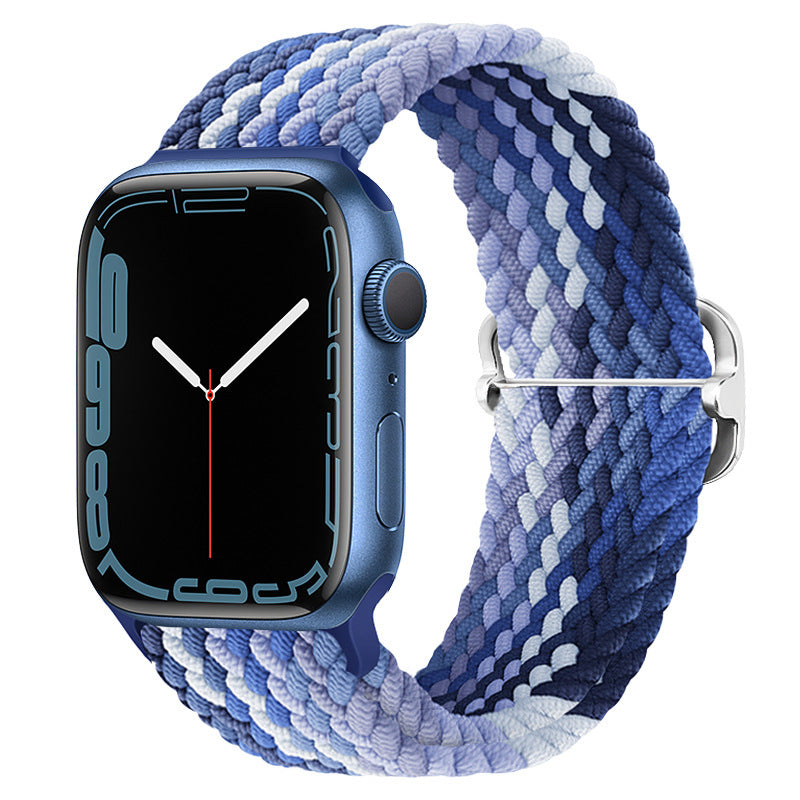 Double Loop Nylon Loop Woven Rainbow Watch Strap