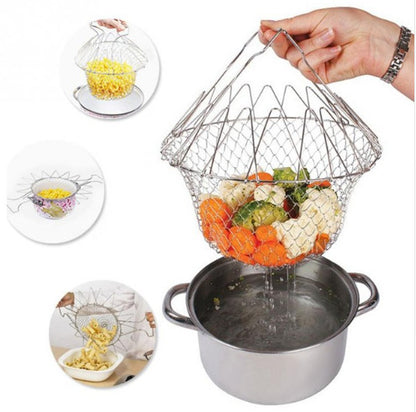 Stainless Steel Telescopic Folding Basket Frying