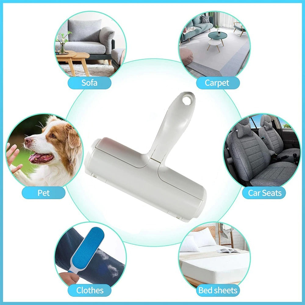 Pet Hair Roller Remover Lint Brush 2-Way for Dogs and  Cats.