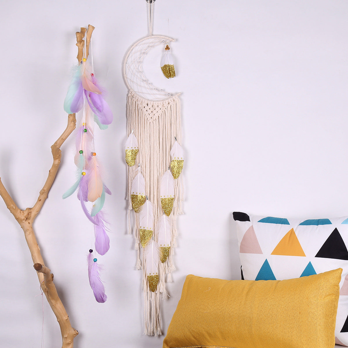 Crescent Dream Catcher Home Decor Gold