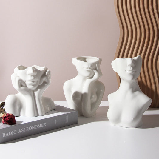 Human Body Shape Ceramic Vase