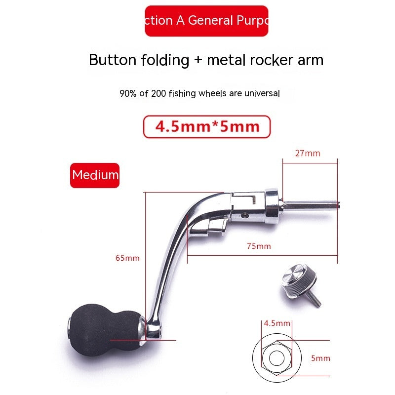 Metal Fishing Wheel Foldable Handle Rocker Arm