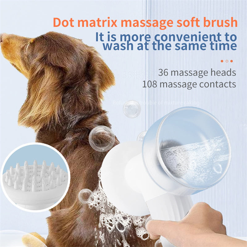 Automatic Foaming Dog Cat Bath Brush Dog Shampoo