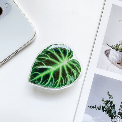 Cute Green Leaves Smartphone Holder Finger