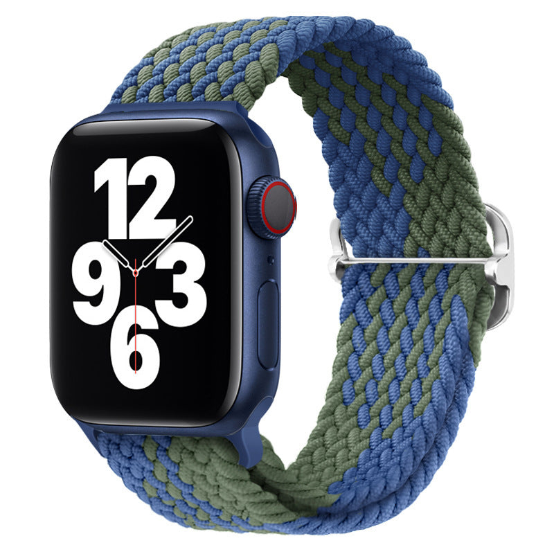 Double Loop Nylon Loop Woven Rainbow Watch Strap