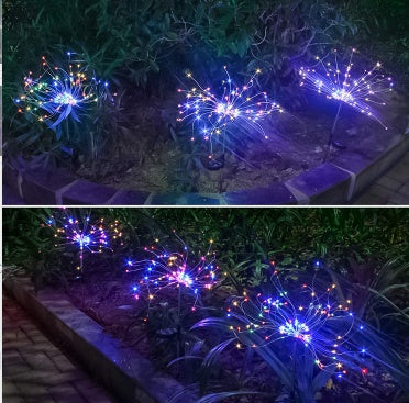 New Ground Plug Solar Fireworks Light LED