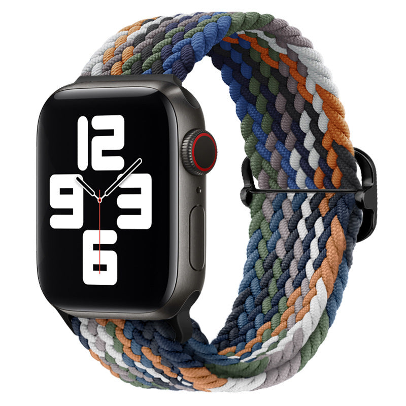 Double Loop Nylon Loop Woven Rainbow Watch Strap