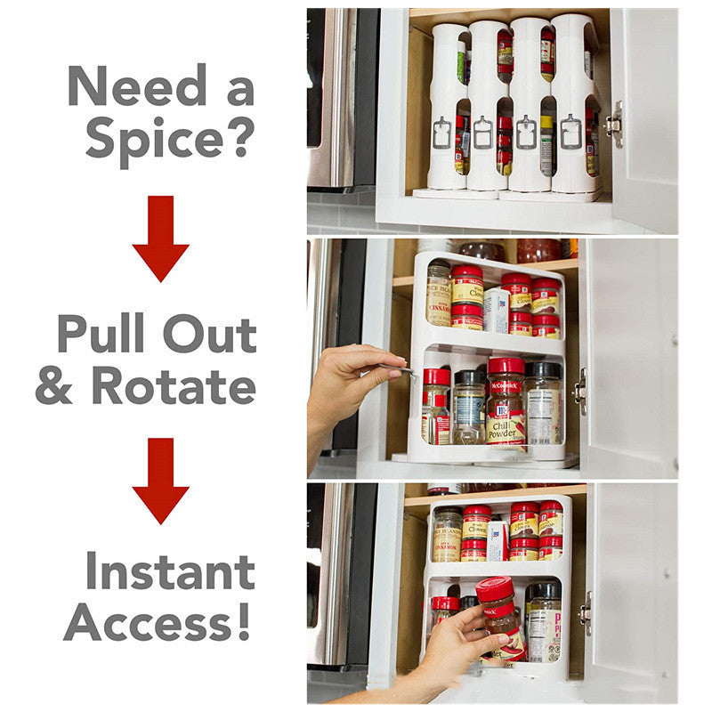 Kitchen Double Tier Spice Rack Multifunctional